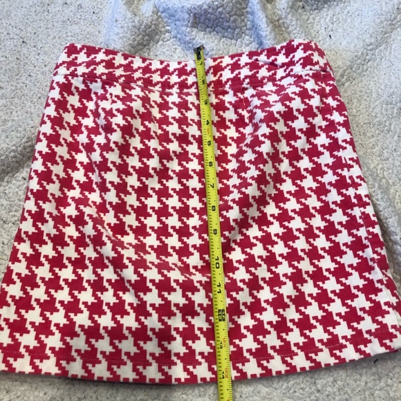 Talbots Kids Hot Pink & White Houndstooth Corduroy Skirt Preppy Gold Buttons - Picture 5 of 5
